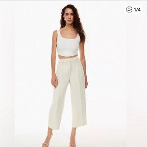 Aritzia Wilfred Effortless Cropped Pant in Light Birch